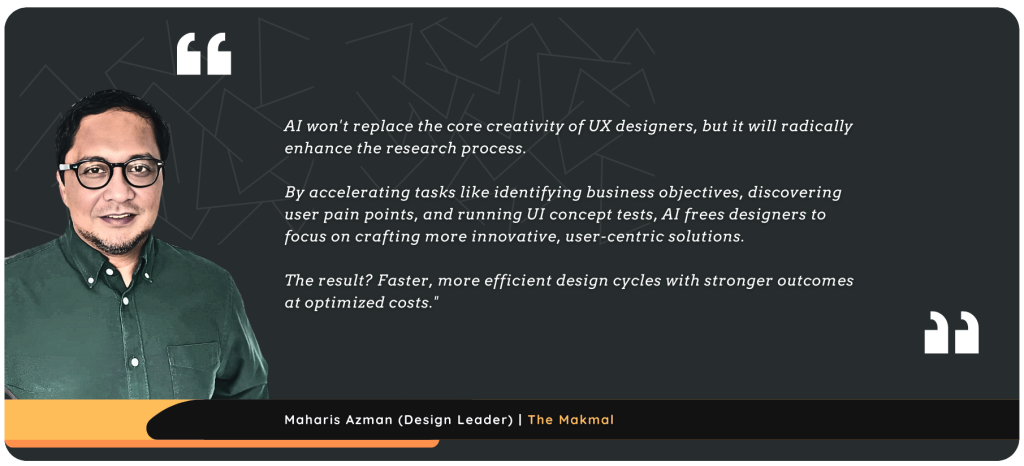 Quote from Maharis Azman on will AI replace designers?